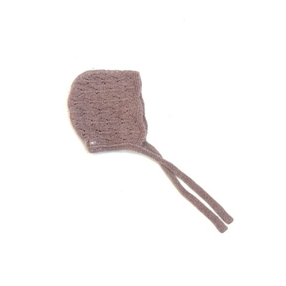 Zara Open Knit Bonnet In Mauve Size 1-6 Months - Picture 2 of 4